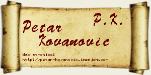Petar Kovanović vizit kartica